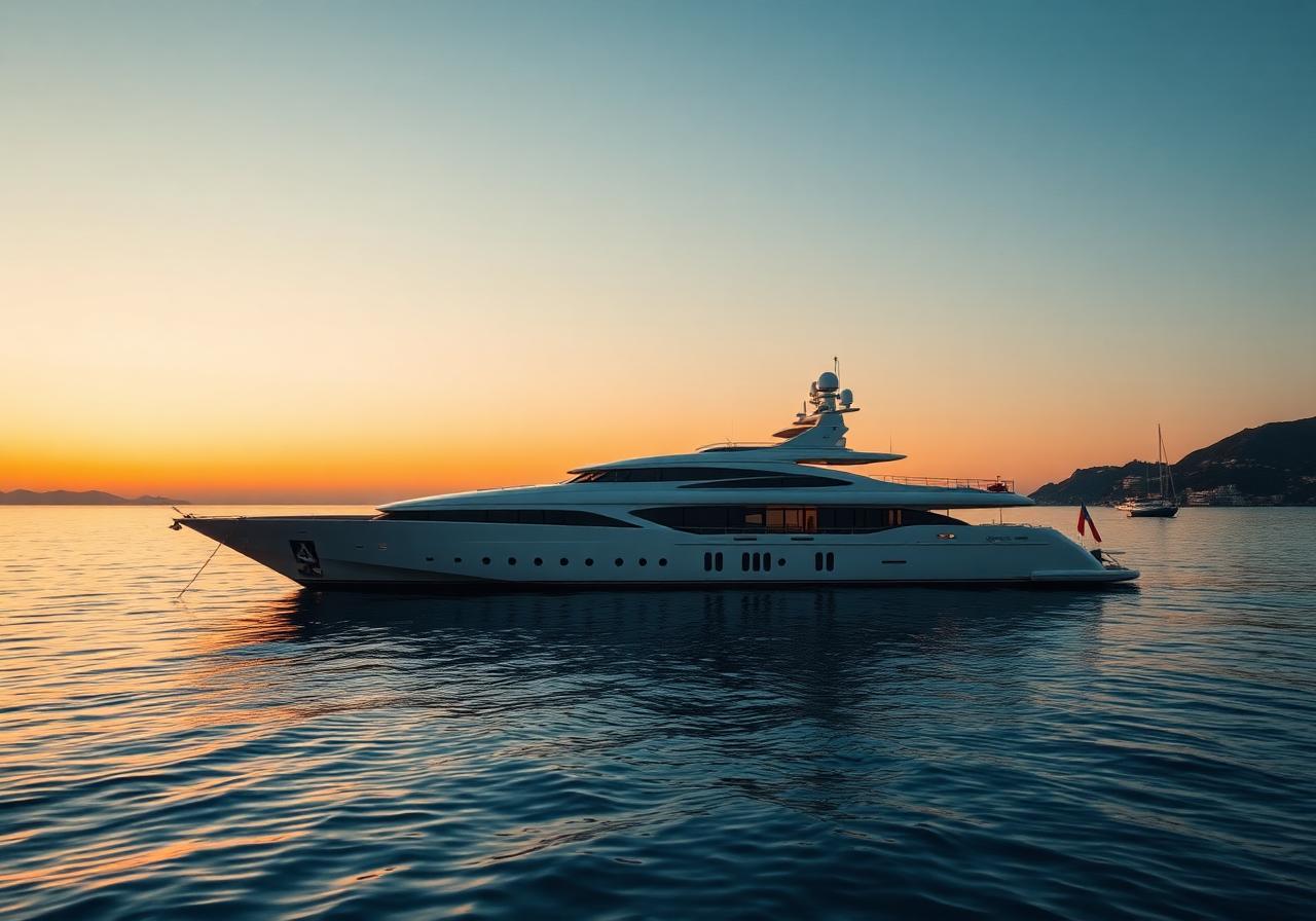 Méga-yacht au mouillage en Méditerranée — l'univers d'Hydro Electrique Marine
